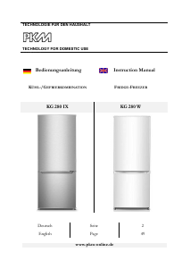 Bedienungsanleitung PKM KG 280 IX Kühl-gefrierkombination