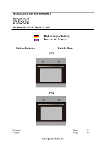 Manual PKM F4X Oven