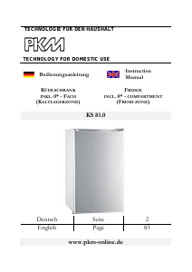 Handleiding PKM KS 81.0 Koelkast