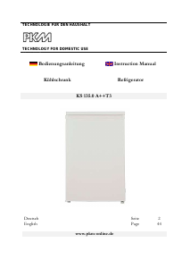 Bedienungsanleitung PKM KS 135.0A++T3 Kühlschrank