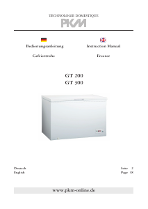 Manual PKM GT 300 Freezer