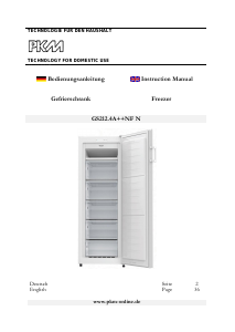 Bedienungsanleitung PKM GS212.4A++NF N Gefrierschrank