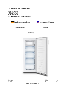 Bedienungsanleitung PKM GS169.4A++ Gefrierschrank