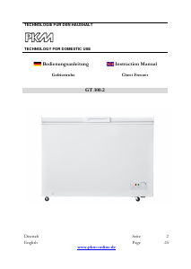 Manual PKM GT 300.2 Freezer