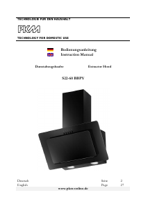 Handleiding PKM S22-60 BBPY Afzuigkap