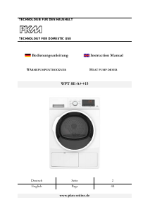Manual PKM WPT8E-A++15 Dryer