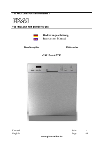 Manual PKM GSP12A++7TI2 Dishwasher