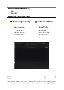 Manual PKM GSP600 Dishwasher