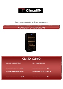 Manual de uso Climadiff CLS160 Vinoteca