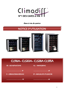 Mode d’emploi Climadiff CLS33A Cave à vin