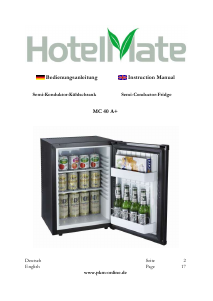 Bedienungsanleitung HotelMate MC40 A+ Kühlschrank