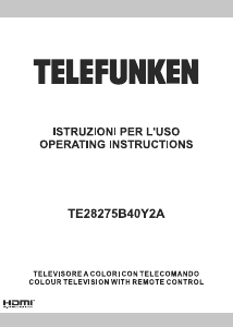 Manual Telefunken TE28275B40Y2A LCD Television