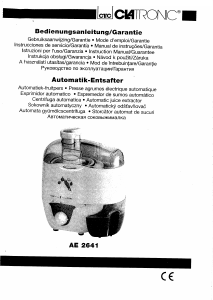 Bedienungsanleitung Clatronic AE 2641 Entsafter
