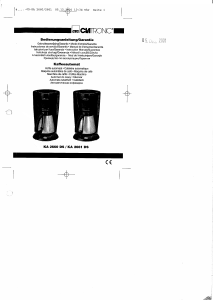 Bedienungsanleitung Clatronic KA 2660 DS Kaffeemaschine