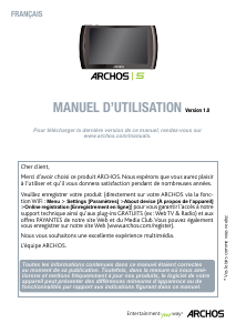 Mode d’emploi ARCHOS 5 Tablette