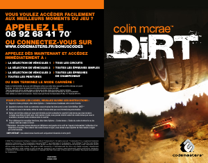 Mode d’emploi PC Colin McRae Dirt