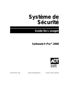 Mode d’emploi ADT Safewatch Pro 2000 Système d’alarme