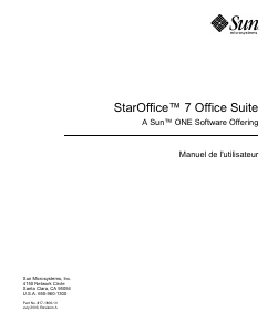 Mode d’emploi Sun StarOffice 7.0 Office Suite