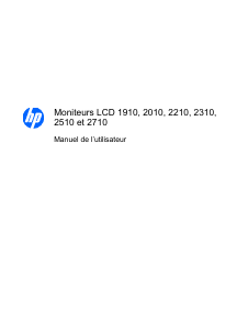 Mode d’emploi HP 2010 Moniteur LCD