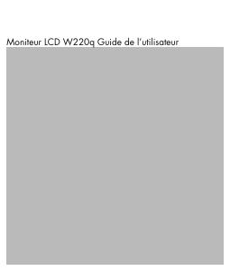 Mode d’emploi HP W220q Moniteur LCD