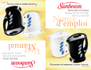Bruksanvisning Sunbeam KE17CLB Vattenkokare