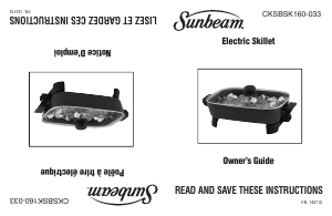 Manual Sunbeam CKSBSK160-033 Pan