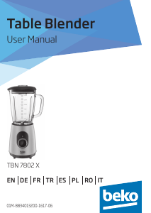 Handleiding BEKO TBN7802X Blender