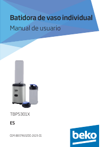 Manual de uso BEKO TBP5301X Batidora