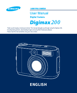 Manual Samsung Digimax 200 Digital Camera