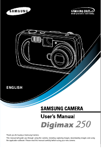 Manual Samsung Digimax 250 Digital Camera