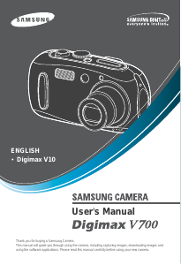 Manual Samsung Digimax V700 Digital Camera