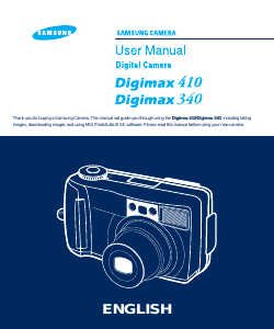 Manual Samsung Digimax 340 Digital Camera