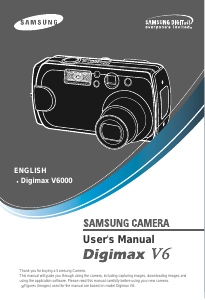 Manual Samsung Digimax V6 Digital Camera