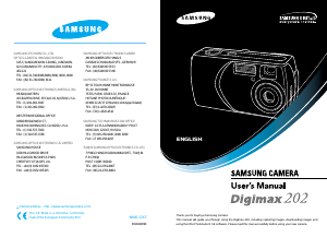 Manual Samsung Digimax 202 Digital Camera