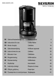 Brugsanvisning Severin KA 4177 Kaffemaskine