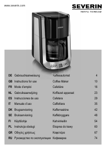 Mode d’emploi Severin KA 4460 Cafetière