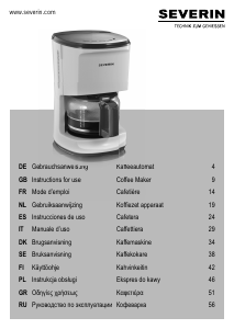 Brugsanvisning Severin KA 4484 Kaffemaskine