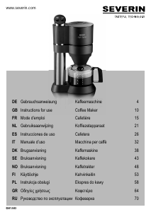 Brugsanvisning Severin KA 5702 Kaffemaskine
