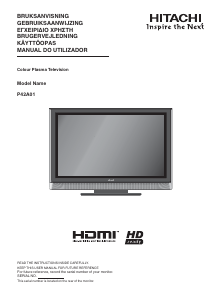 Handleiding Hitachi P42A01 Plasma televisie