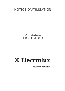 Mode d’emploi Arthur Martin-Electrolux EKP10450X Cuisinière