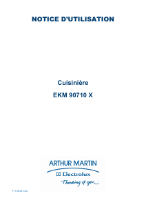 Mode d’emploi Arthur Martin-Electrolux EKM90710X Cuisinière