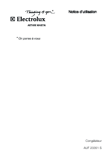 Mode d’emploi Arthur Martin-Electrolux AUF 23351 S Congélateur