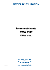 Mode d’emploi Arthur Martin-Electrolux AWW 1227 Lave-linge séchant