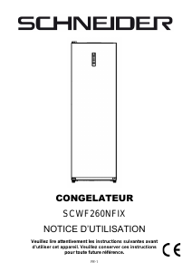 Mode d’emploi Schneider SCWF260NFIX Congélateur