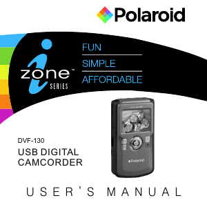 Manual Polaroid DVF-130 Izone Camcorder