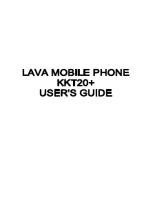 Manual Lava KKT 20+ Mobile Phone