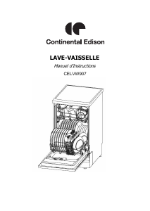Mode d’emploi Continental Edison CELVW907 Lave-vaisselle