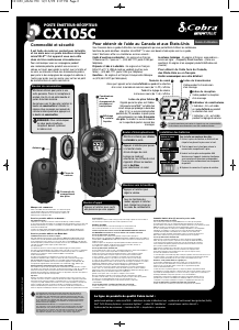 Mode d’emploi Cobra CX105C Talkie-walkie