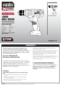 Manual Ozito PX3PAK-CRAFT Drill-Driver