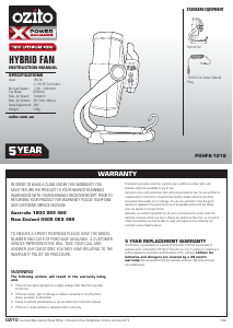 Manual Ozito PXHFS-1218 Fan